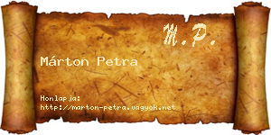Márton Petra névjegykártya