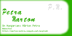 petra marton business card